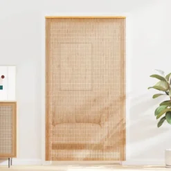 vidaXL - Vliegengordijn voor terrasdeur 120 strengen Bruin - Bamboe - 120x220 cm