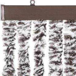 vidaXL - Vliegengordijn voor terrasdeur - Bruin en beige - Chenille - 100x230 cm
