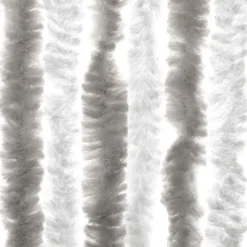 vidaXL - Vliegengordijn voor terrasdeur Lichtgrijs en wit - Chenille - 90x220 cm