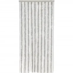 vidaXL - Vliegengordijn voor terrasdeur Lichtgrijs en wit - Chenille - 90x220 cm