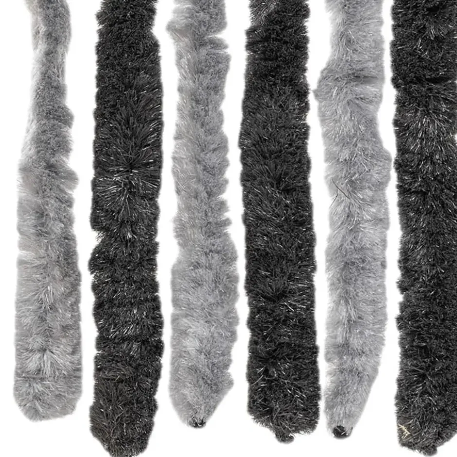 vidaXL - Vliegengordijn voor terrasdeur - Grijs en zwart - Chenille - 100x230 cm