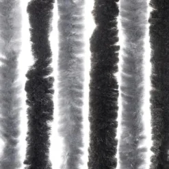 vidaXL - Vliegengordijn voor terrasdeur - Grijs en zwart - Chenille - 100x230 cm