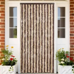 vidaXL - Vliegengordijn voor terrasdeur Beige, lichtbruin Chenille - 100x200 cm