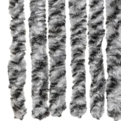 vidaXL - Vliegengordijn voor terrasdeur Grijs en zwart-wit Chenille - 118x220 cm
