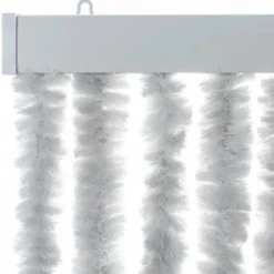 vidaXL - Vliegengordijn voor terrasdeur Lichtgewicht Grijs Chenille - 90x200 cm
