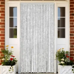 vidaXL - Vliegengordijn voor terrasdeur Lichtgewicht Grijs Chenille - 90x200 cm