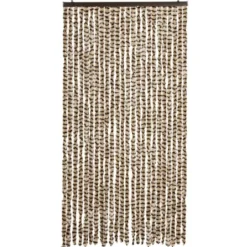 vidaXL - Vliegengordijn voor terrasdeur - Beige en bruin - Chenille - 100x230 cm