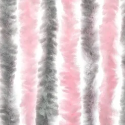 vidaXL - Vliegengordijn voor terrasdeur Zilvergrijs, roze Chenille - 100x200 cm