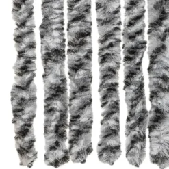 vidaXL - Vliegengordijn voor terrasdeur Grijs en zwart-wit Chenille - 90x220 cm