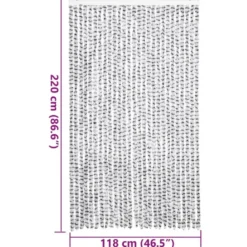 vidaXL - Vliegengordijn voor terrasdeur Licht/donkergrijs Chenille - 118x220 cm