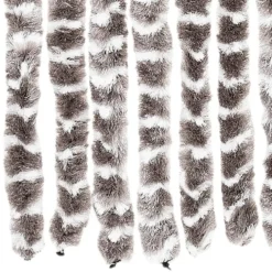vidaXL - Vliegengordijn voor terrasdeur - Taupe en wit - Chenille - 90x200 cm