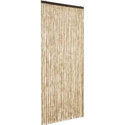 vidaXL - Vliegengordijn voor terrasdeur Lichtgewicht Beige Chenille - 100x200 cm