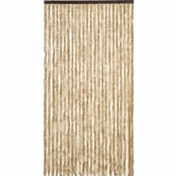 vidaXL - Vliegengordijn voor terrasdeur Lichtgewicht Beige Chenille - 100x200 cm