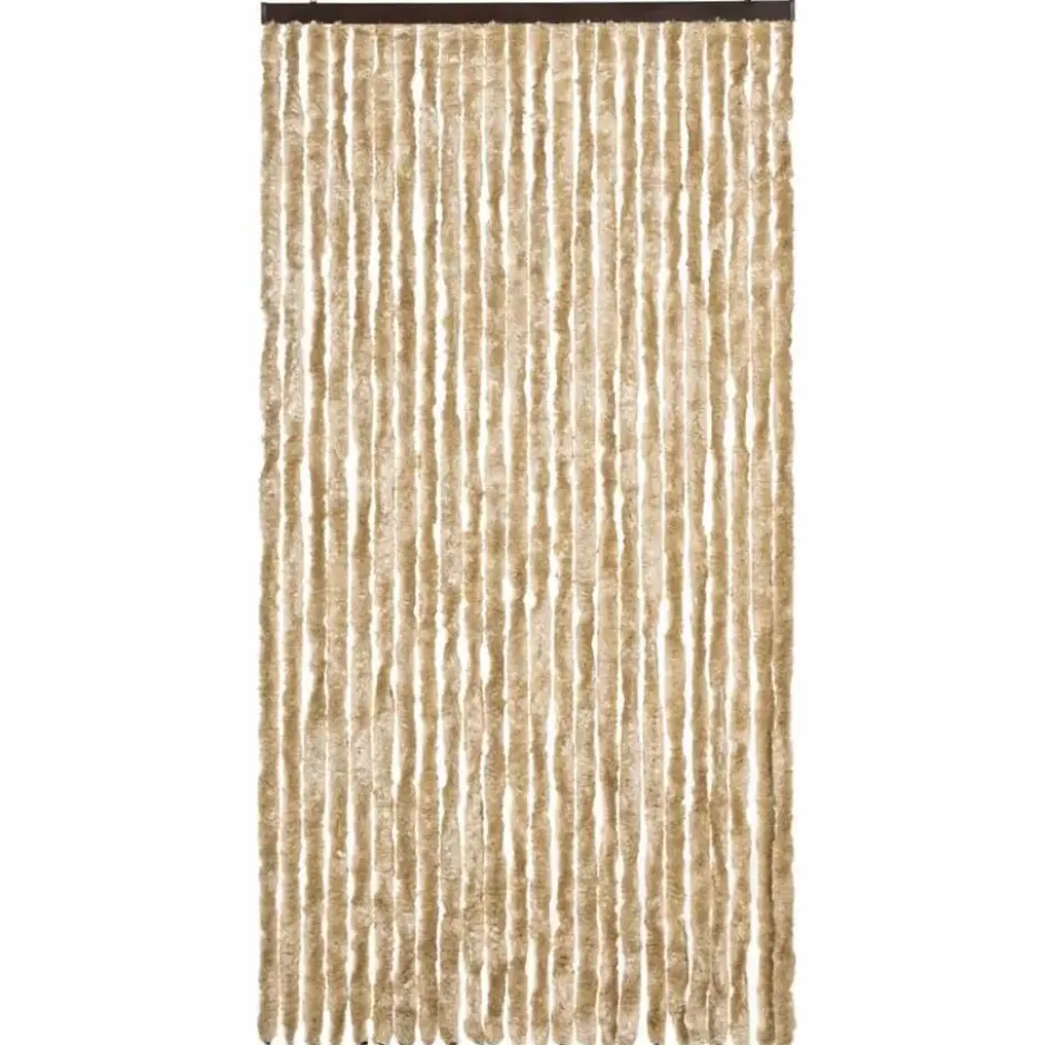 vidaXL - Vliegengordijn voor terrasdeur Lichtgewicht Beige Chenille - 100x200 cm