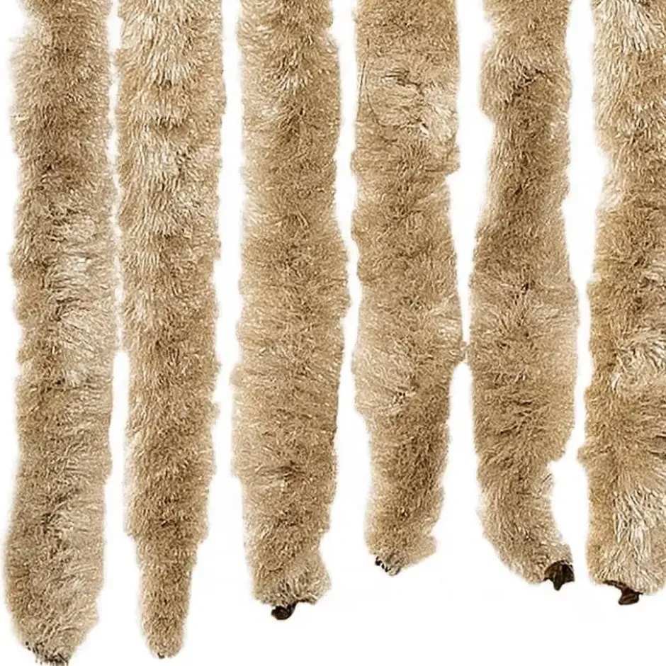 vidaXL - Vliegengordijn voor terrasdeur Lichtgewicht Beige Chenille - 100x200 cm