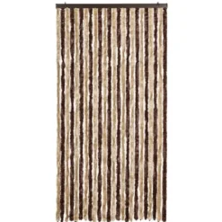 vidaXL - Vliegengordijn voor terrasdeur Beige, lichtbruin Chenille - 100x230 cm