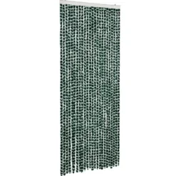 vidaXL - Vliegengordijn voor terrasdeur - Taupe en wit - Chenille - 100x200 cm