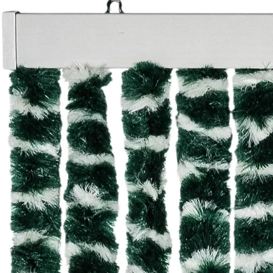 vidaXL - Vliegengordijn voor terrasdeur - Goren en wit - Chenille - 100x200 cm