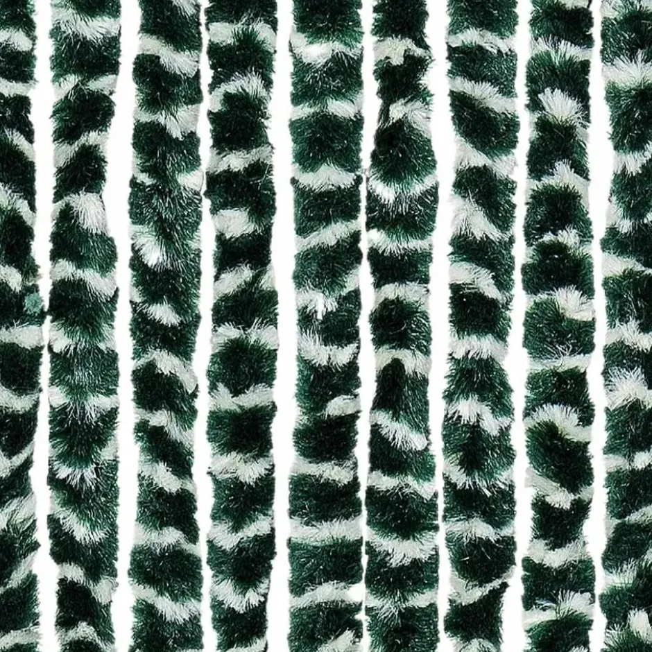 vidaXL - Vliegengordijn voor terrasdeur - Goren en wit - Chenille - 100x200 cm