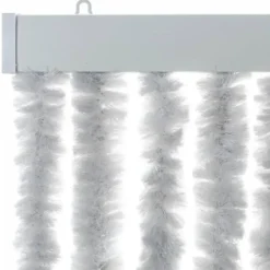 vidaXL - Vliegengordijn voor terrasdeur Lichtgewicht Grijs Chenille - 90x220 cm