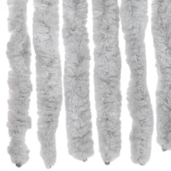 vidaXL - Vliegengordijn voor terrasdeur Lichtgewicht Grijs Chenille - 90x220 cm
