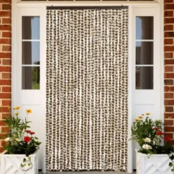 vidaXL - Vliegengordijn voor terrasdeur - Beige en bruin - Chenille - 100x200 cm