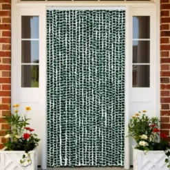 vidaXL - Vliegengordijn voor terrasdeur - Goren en wit - Chenille - 100x230 cm