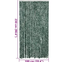 vidaXL - Vliegengordijn voor terrasdeur - Goren en wit - Chenille - 100x230 cm