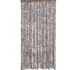 vidaXL - Vliegengordijn voor terrasdeur - Bruin en wit - Chenille - 100x230 cm