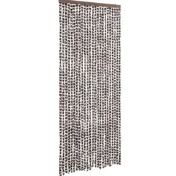vidaXL - Vliegengordijn voor terrasdeur - Bruin en wit - Chenille - 100x230 cm