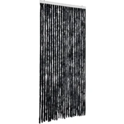 vidaXL - Vliegengordijn voor terrasdeur Donkerbruin, beige Chenille - 90x220 cm