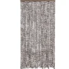 vidaXL - Vliegengordijn voor terrasdeur - Bruin en wit - Chenille - 100x200 cm