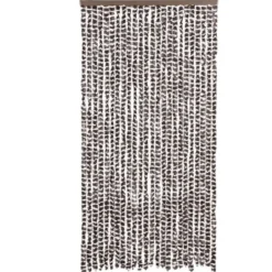 vidaXL - Vliegengordijn voor terrasdeur - Bruin en wit - Chenille - 100x200 cm