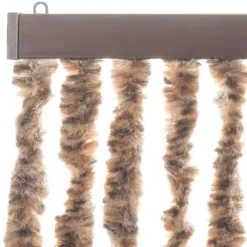 vidaXL - Vliegengordijn voor terrasdeur Beige, donkerbruin Chenille - 100x230 cm