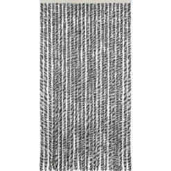 vidaXL - Vliegengordijn voor terrasdeur Grijs en zwart-wit Chenille - 100x230 cm