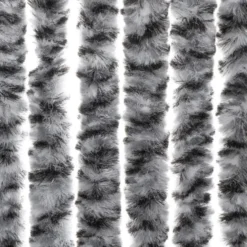 vidaXL - Vliegengordijn voor terrasdeur Grijs en zwart-wit Chenille - 100x230 cm