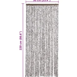 vidaXL - Vliegengordijn voor terrasdeur Bruin en beige - Chenille - 90x220 cm