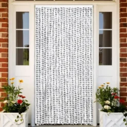 vidaXL - Vliegengordijn voor terrasdeur Licht/donkergrijs Chenille - 90x200 cm