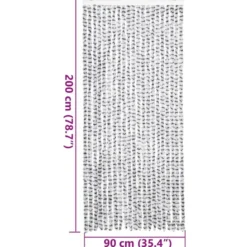 vidaXL - Vliegengordijn voor terrasdeur Licht/donkergrijs Chenille - 90x200 cm