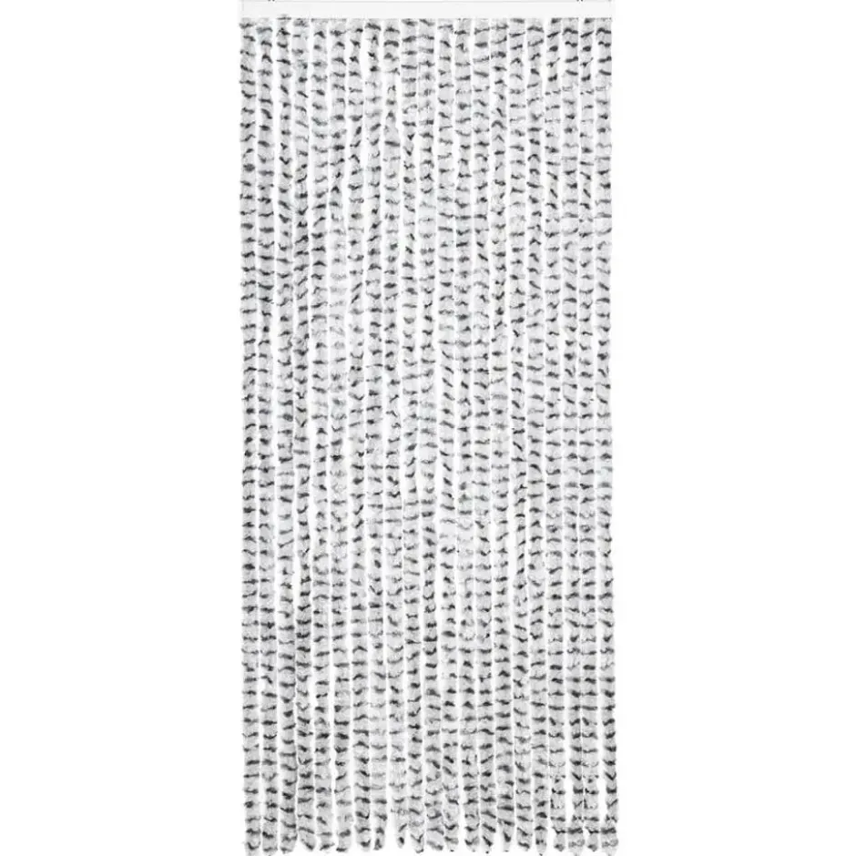 vidaXL - Vliegengordijn voor terrasdeur Licht/donkergrijs Chenille - 90x200 cm