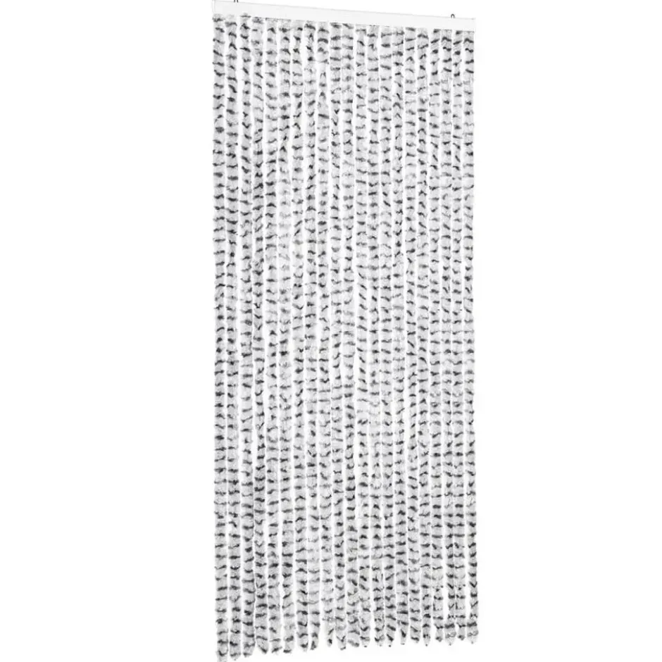 vidaXL - Vliegengordijn voor terrasdeur Licht/donkergrijs Chenille - 90x200 cm
