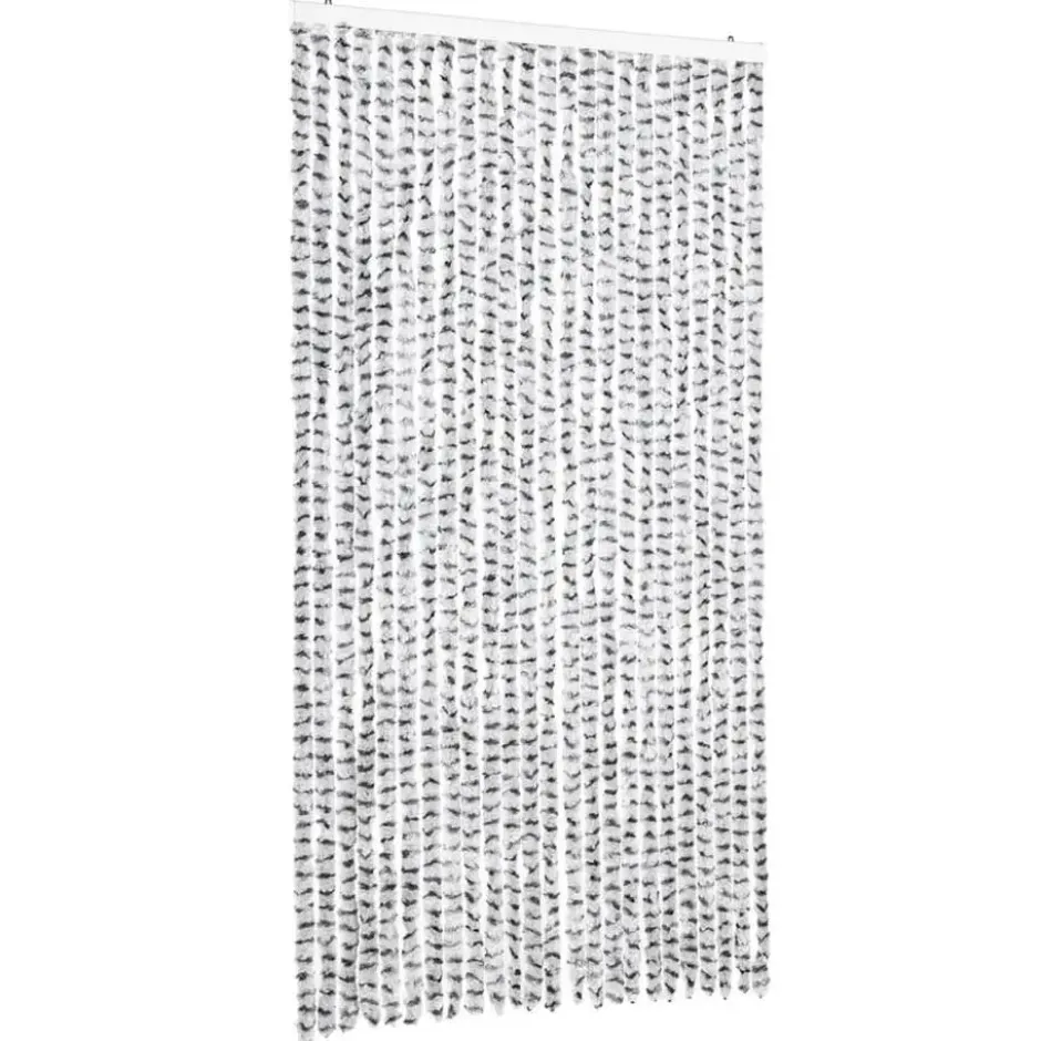 vidaXL - Vliegengordijn voor terrasdeur Licht/donkergrijs Chenille - 100x200 cm