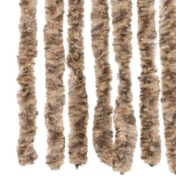 vidaXL - Vliegengordijn voor terrasdeur Beige, donkerbruin Chenille - 90x200 cm