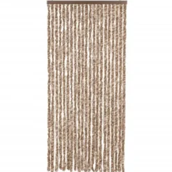 vidaXL - Vliegengordijn voor terrasdeur Beige, donkerbruin Chenille - 90x200 cm