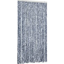 vidaXL - Vliegengordijn voor terrasdeur - Blauw en wit - Chenille - 100x230 cm