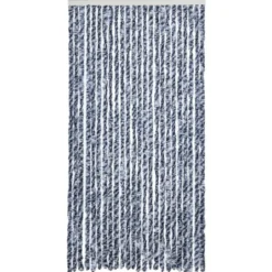 vidaXL - Vliegengordijn voor terrasdeur - Blauw en wit - Chenille - 100x230 cm