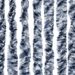 vidaXL - Vliegengordijn voor terrasdeur - Blauw en wit - Chenille - 100x200 cm