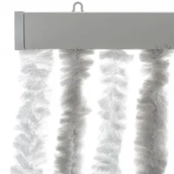 vidaXL - Vliegengordijn voor terrasdeur Lichtgrijs en wit - Chenille - 90x200 cm