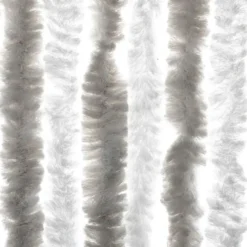 vidaXL - Vliegengordijn voor terrasdeur Lichtgrijs en wit - Chenille - 90x200 cm