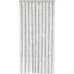 vidaXL - Vliegengordijn voor terrasdeur Lichtgrijs en wit - Chenille - 90x200 cm